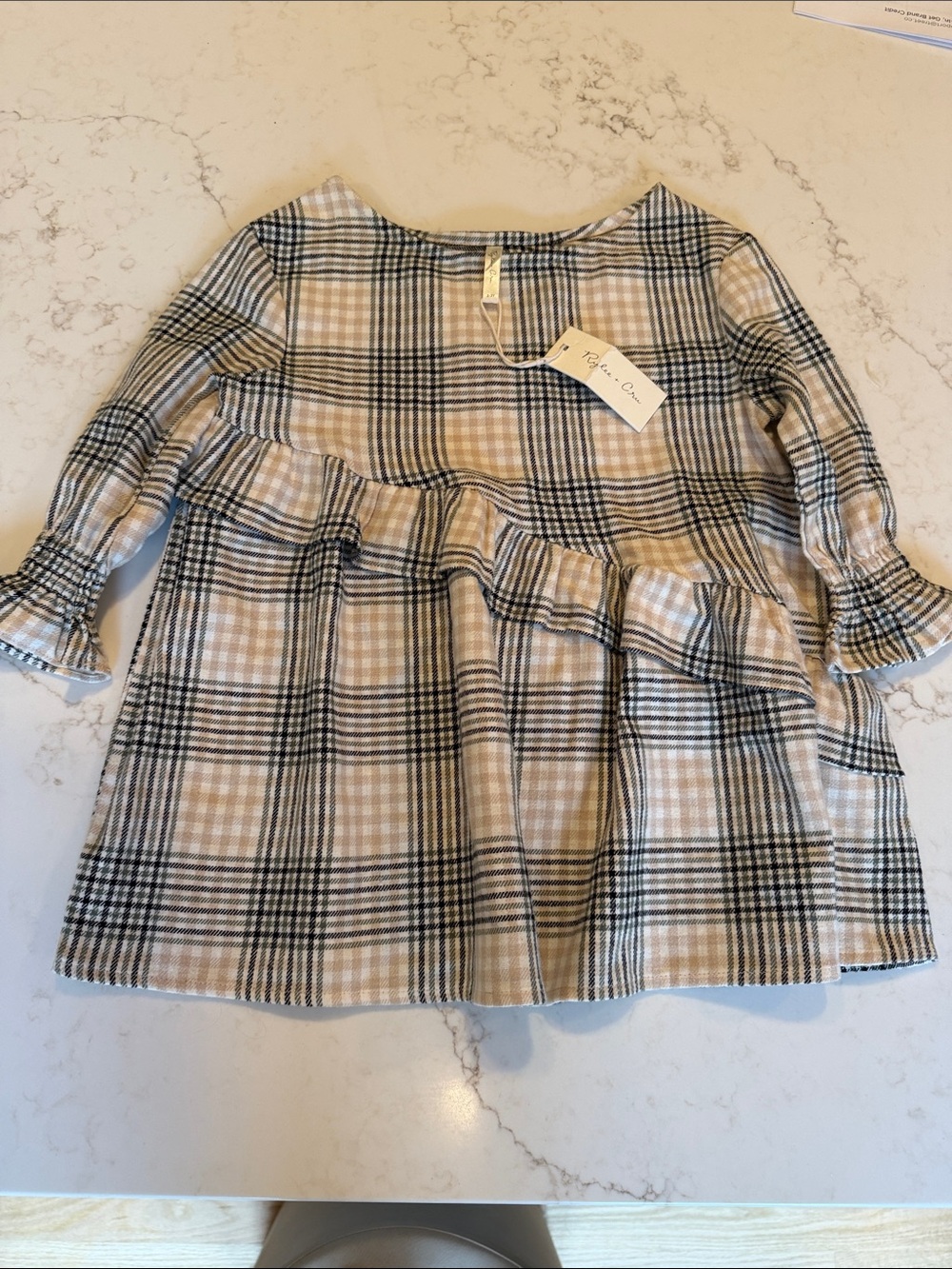 Rylee and Cru Ruffled Plaid Hazel Dress NWT 2/3